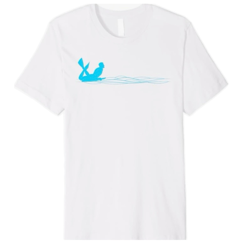 Bodyboard Crew Neck Short Sleeve T Shirt Size XL White Blue Graphic Print Ocean